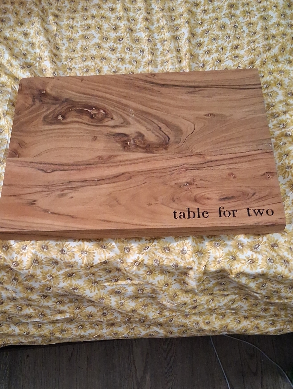 Table for Two Wooden Serving Board - Natural Wood.  16x11.5  Measurements. New,